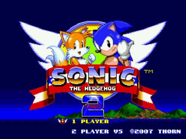 Sonic 2 Turbo Title Screen
